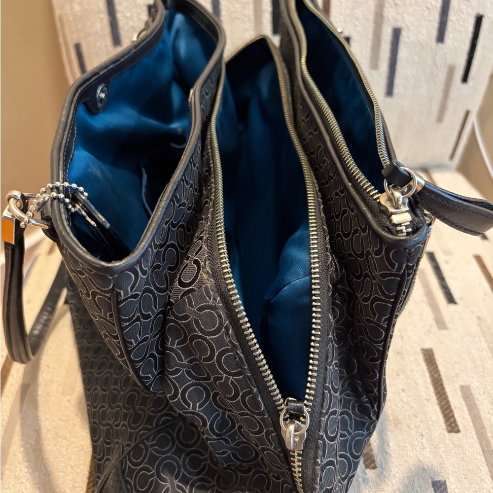 Coach Dark Gray Signature Shoulder Bag - Picture 4 of 5
